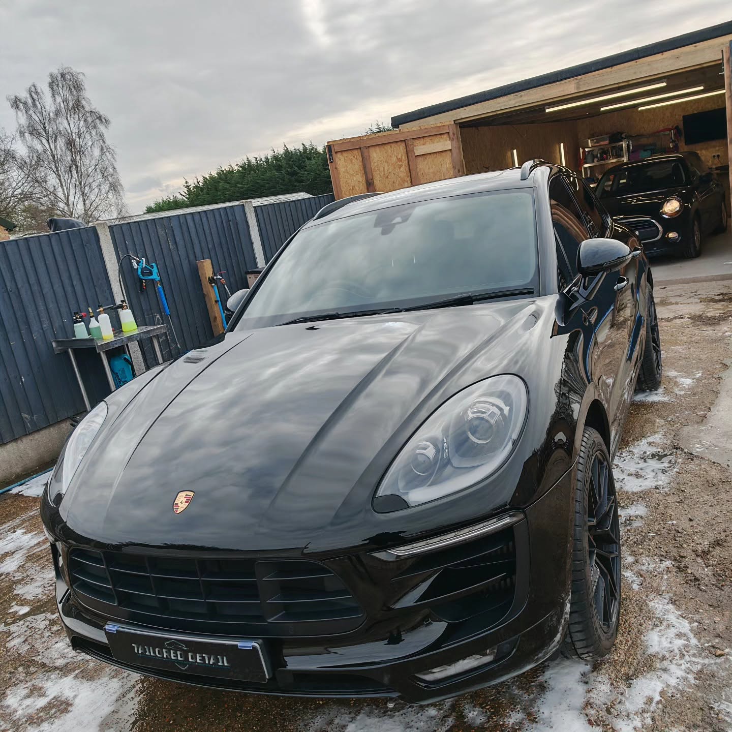 Black Porsche Macan Turbo after a full detail at Tailored Detail Essex
